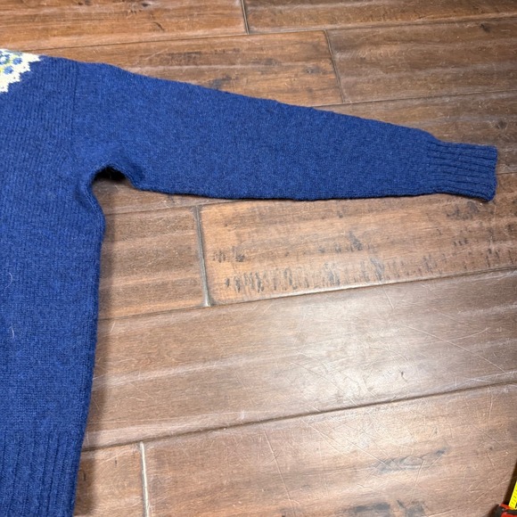Vintage Dean's Of Scotland Cardigan Fair Isle Sweater | Blue | Size 38 Small - Picture 12 of 12